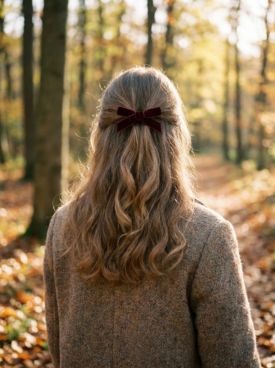 Half-up mit Schleife - Herbst Frisur